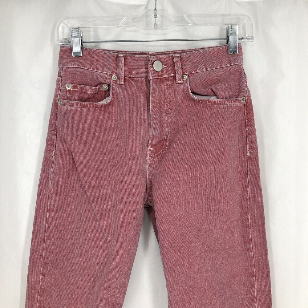 Asos Denim Pink Red Straight Jeans UK 24/32 (26x26 Actual)